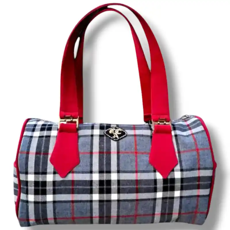 bauletto in lana scozzese con manici